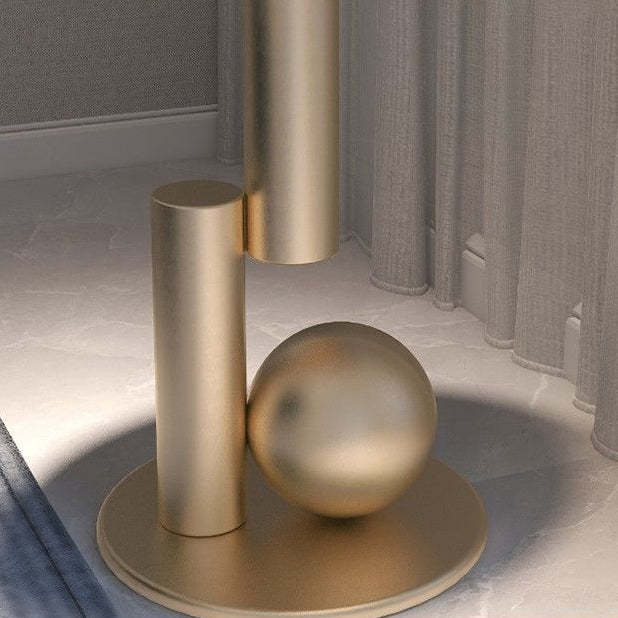 Scandinavian Single-Leg Rock Metal Coffee Table