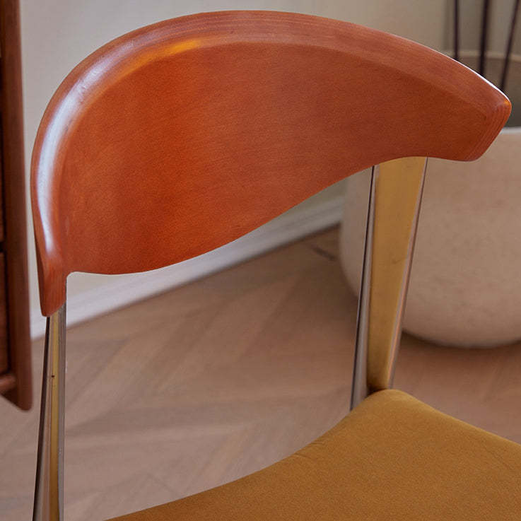 Vintage Metal Fabric Four-Leg Dining Chair