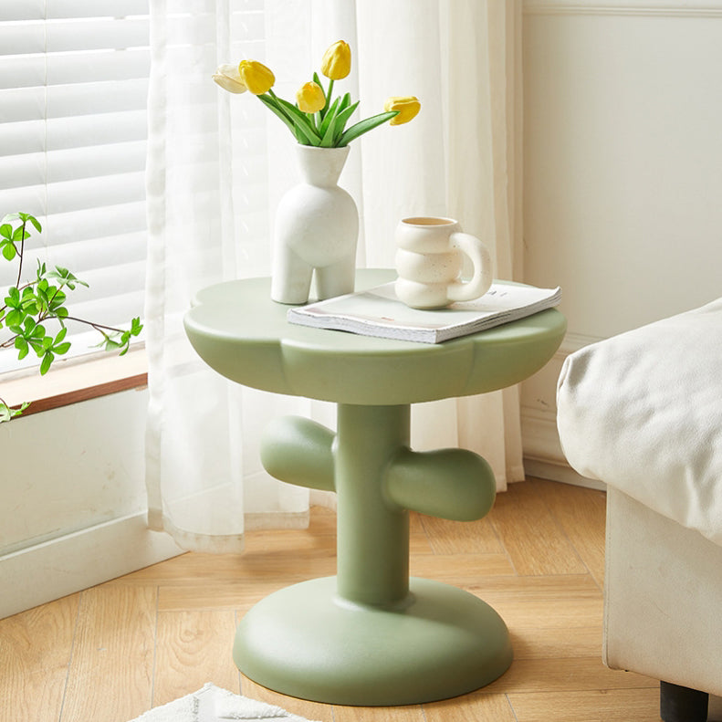 Minimalist Floral Acrylic Coffee Table — White