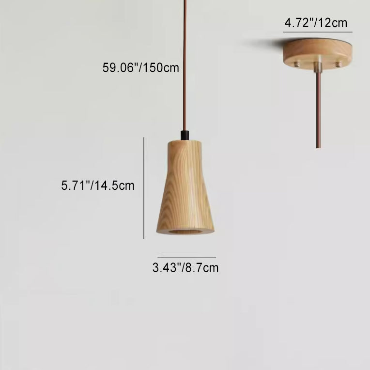 Simple Wooden Cylinder Mini Pendant Light