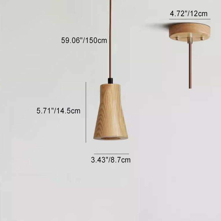 Simple Wooden Cylinder Mini Pendant Light