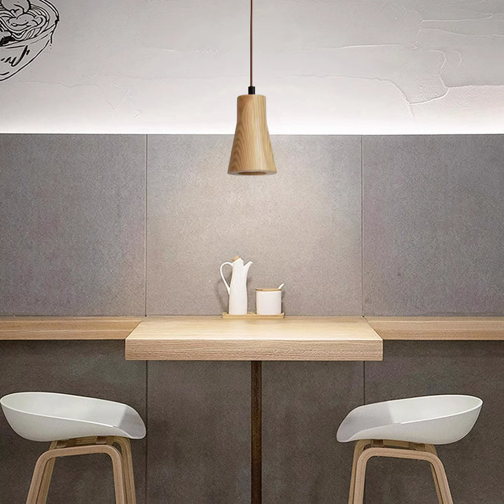Simple Wooden Cylinder Mini Pendant Light