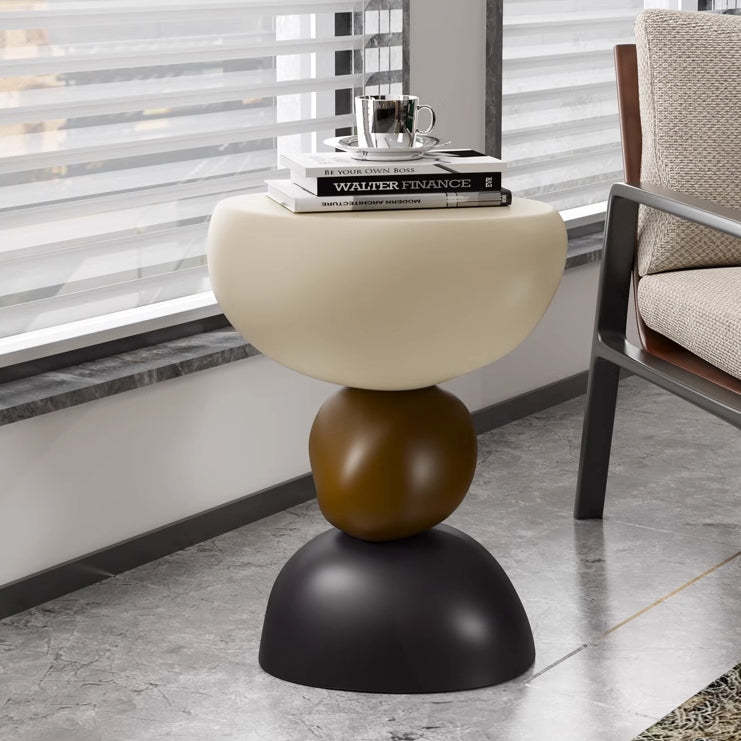 Cream resin stone coffee tables for bedroom, Lighom