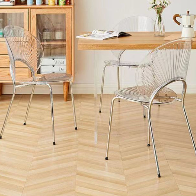 Minimalist Scalloped Shell Iron Chair