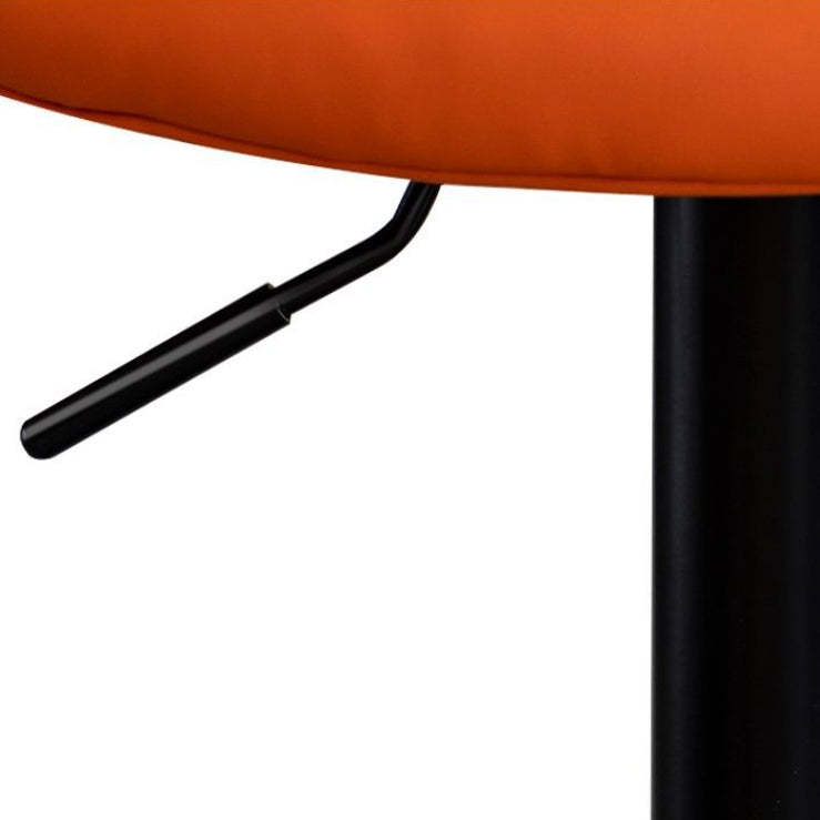 Curved PU Leather Swivel Bar Stool