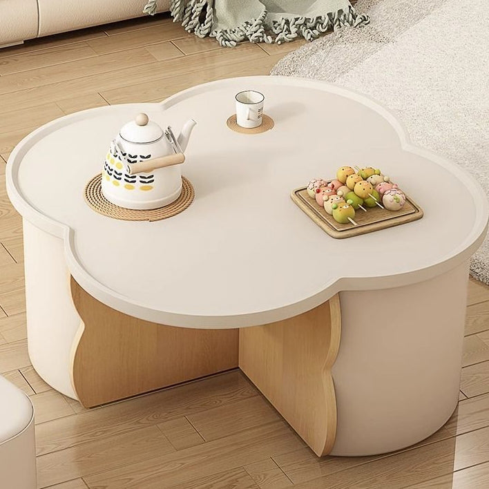 Nordic shape engineered wood rattan linen coffee tables, Lighom