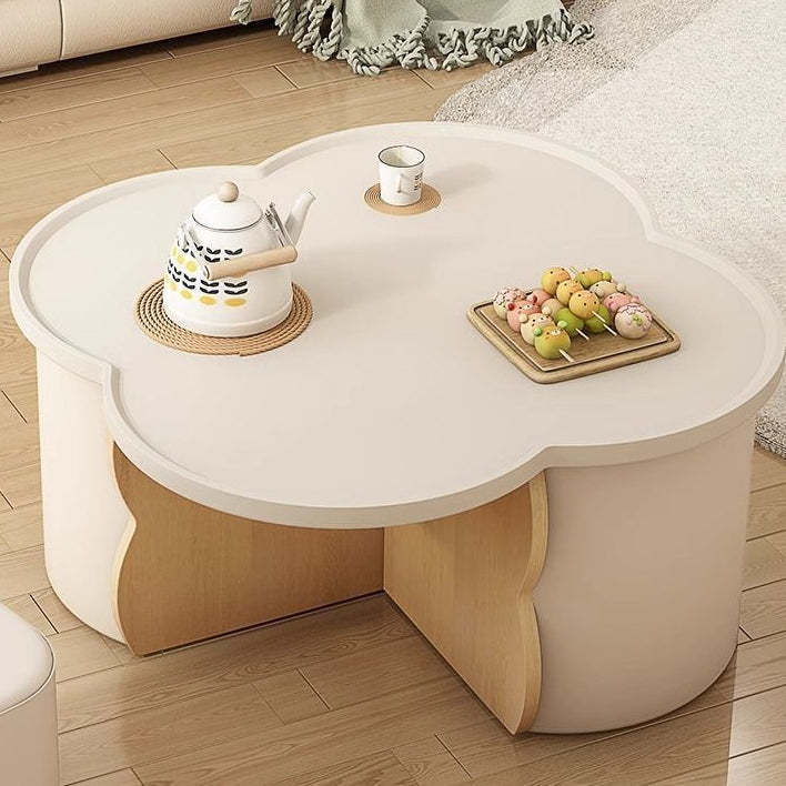 Nordic Flower Shape Engineered Wood Wood Coffee Table