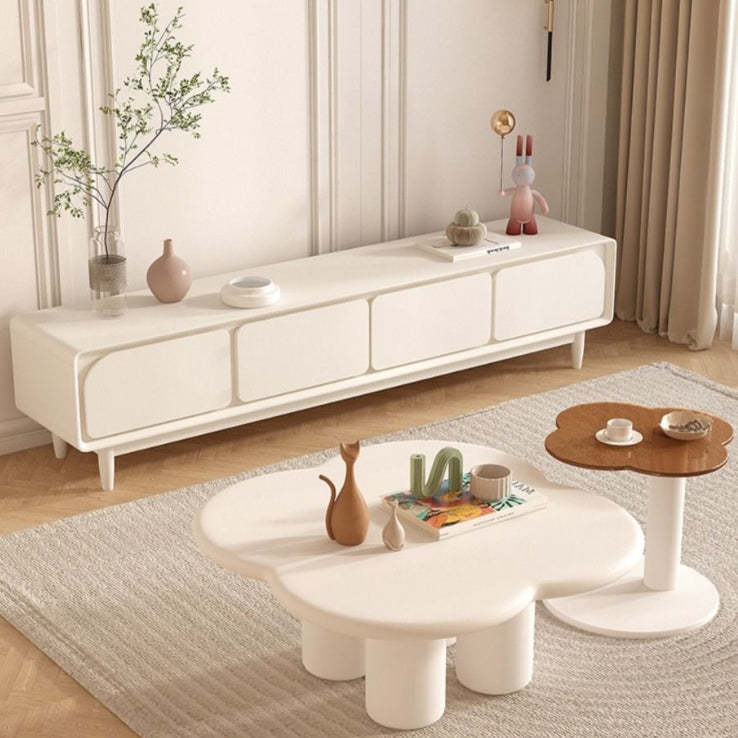 Nordic Free-Form Glass Iron Coffee Table