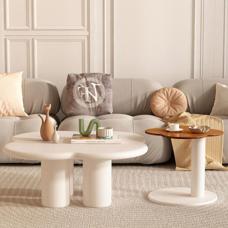 Nordic Free-Form Glass Iron Coffee Table