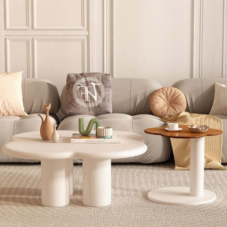 Nordic Free-Form Glass Iron Coffee Table — Coffee Table + Side Table