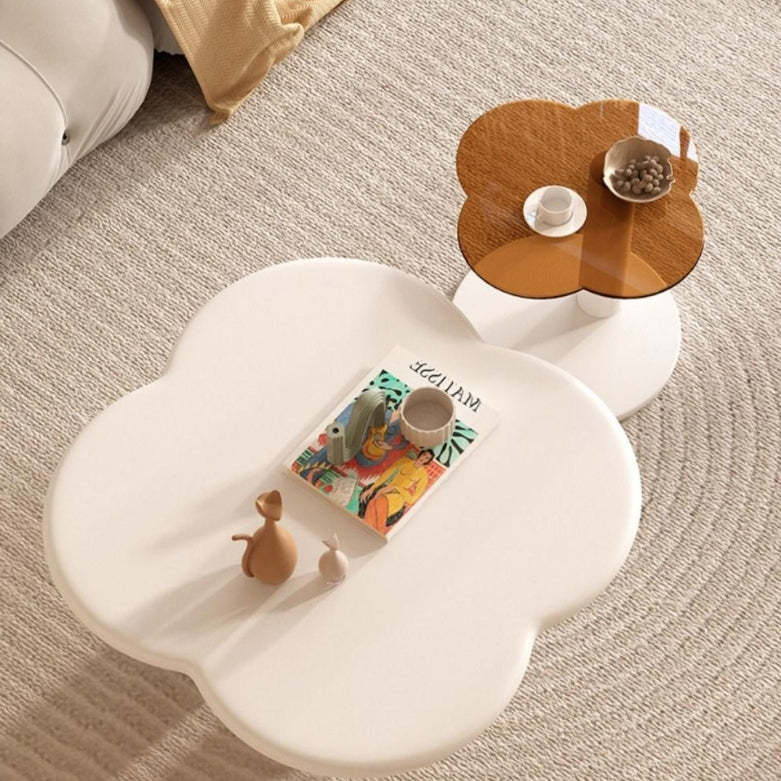 Nordic Free-Form Glass Iron Coffee Table
