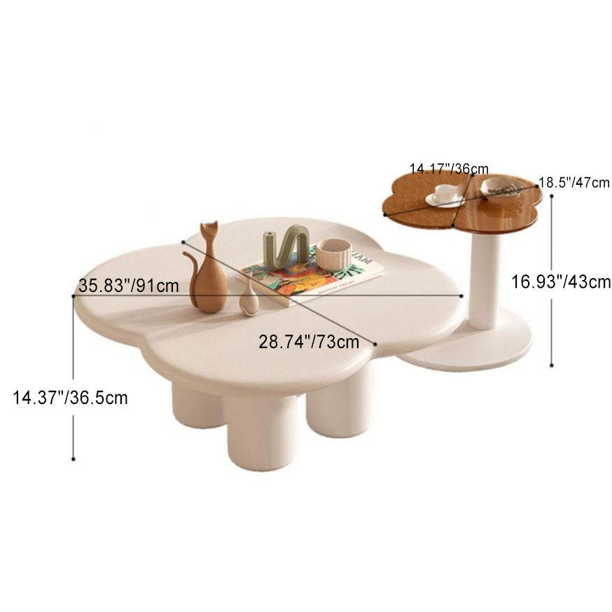 Nordic Free-Form Glass Iron Coffee Table