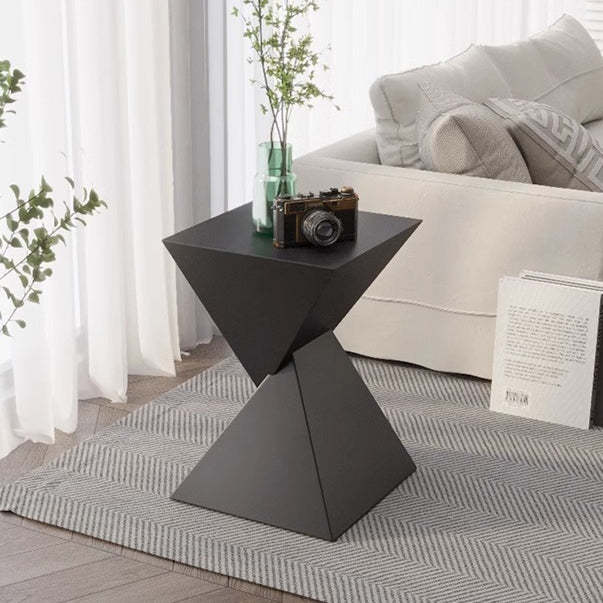 Minimalist Funnel Metal End Table — Black