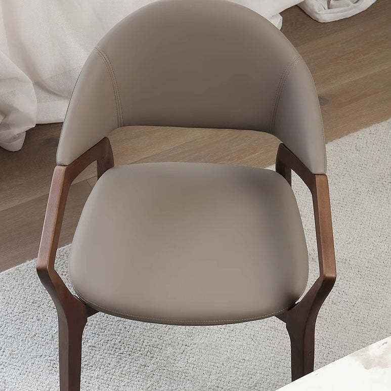 Scandinavian Leather Ash Wood Dining Chair
