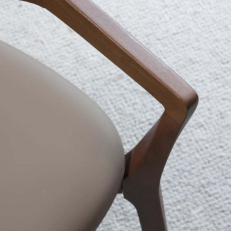 Scandinavian Leather Ash Wood Dining Chair