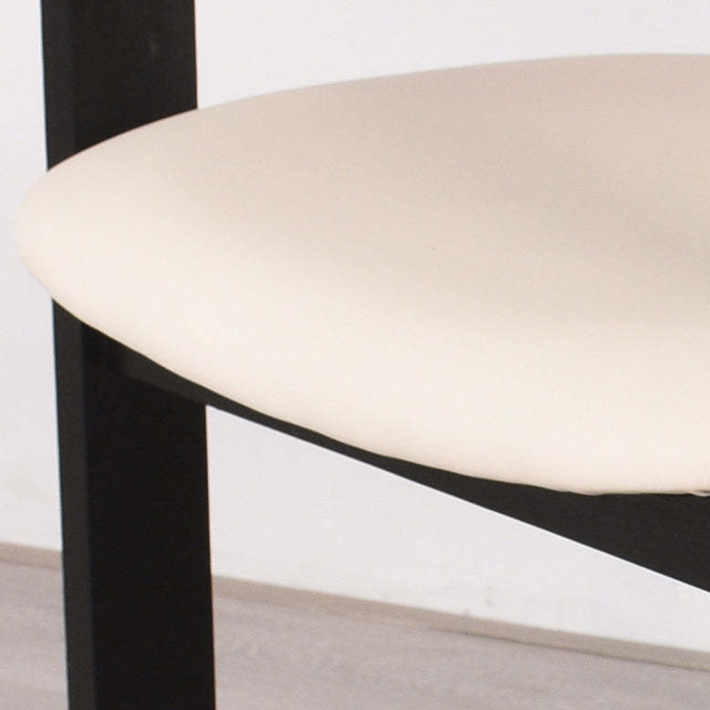 Chinese Ash Leather Elliptical Dining Chair