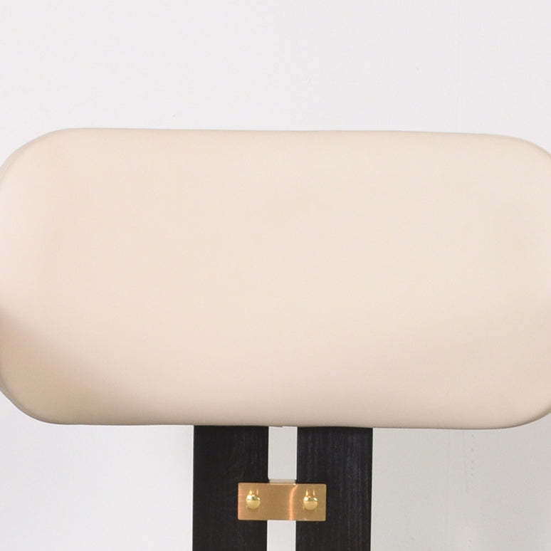 Chinese Ash Leather Elliptical Dining Chair