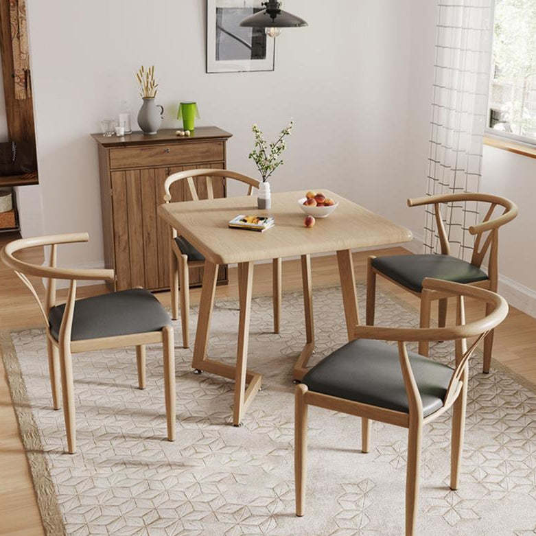 Modern Leather Steel Curved Dining Chair