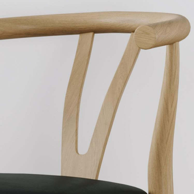 Modern Leather Steel Curved Dining Chair — White / Walnut Color