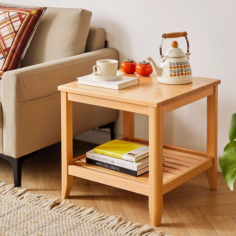 Minimalist Square Wood 4-Leg Coffee Table