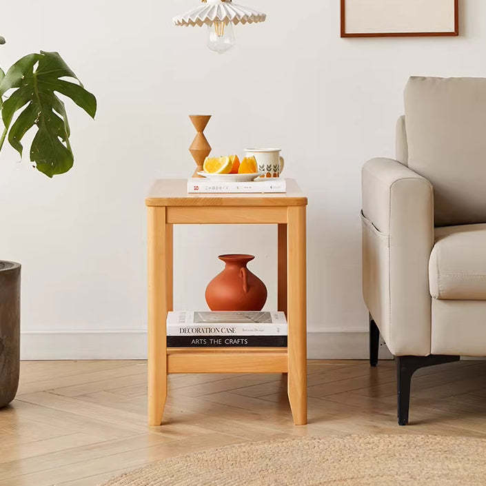 Minimalist Square Wood 4-Leg Coffee Table — Square / White