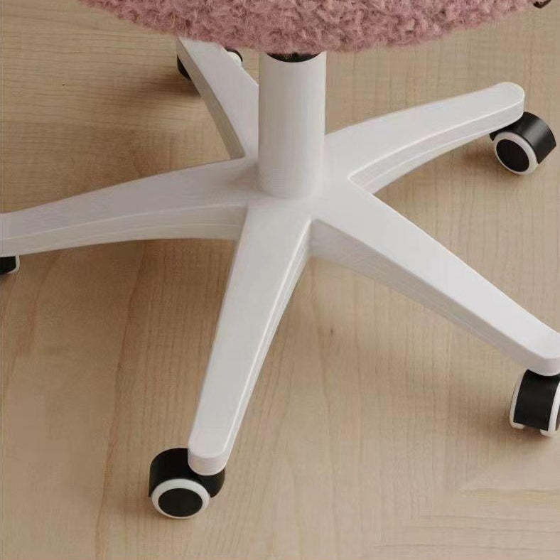Round Bow Lambswool Steel Vanity Stool