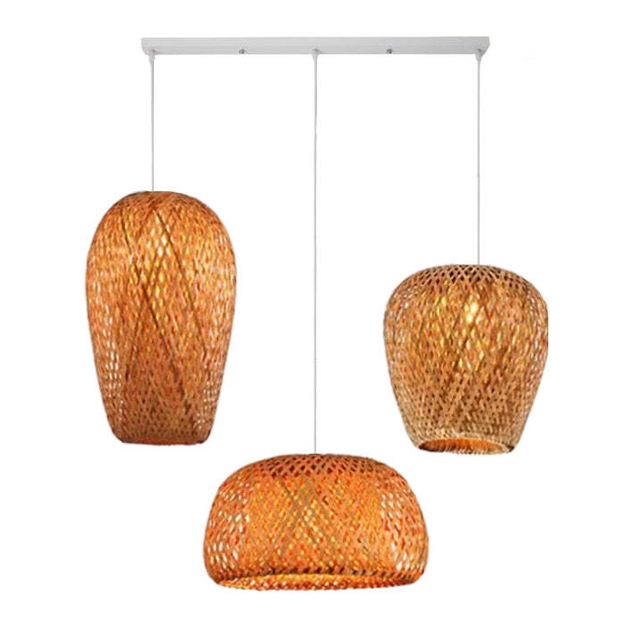 Rustic Bamboo Woven Pendant Light
