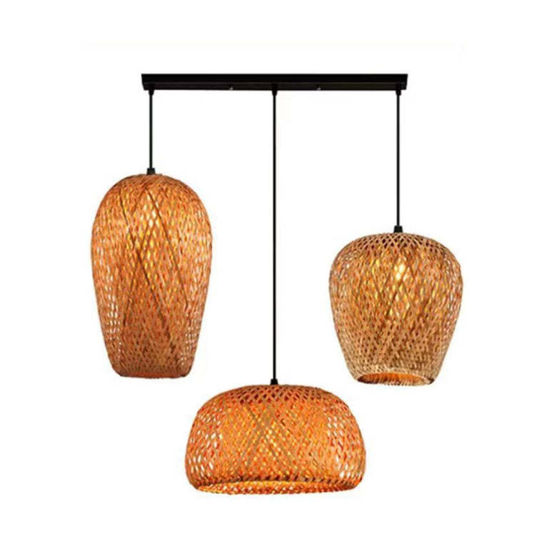 Rustic Bamboo Woven Pendant Light