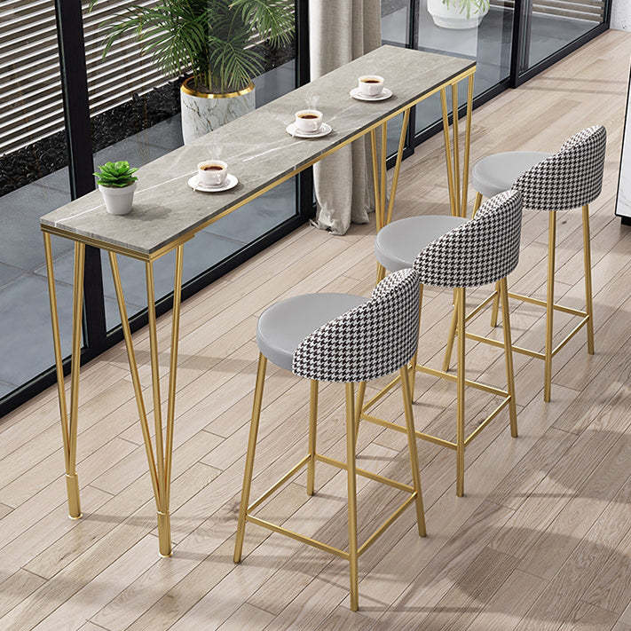 Scandinavian Round PU Leather Iron Bar Stool