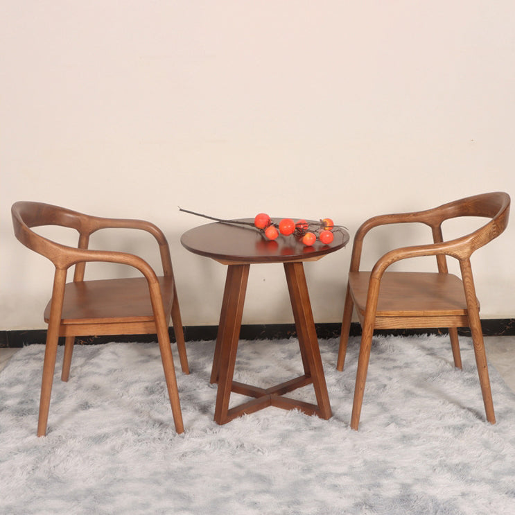 Modern V-Leg Rubberwood Dining Table
