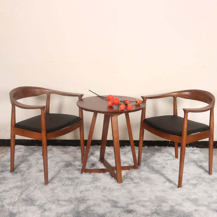 Modern V-Leg Rubberwood Dining Table
