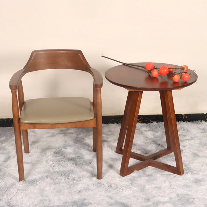 Minimalist v-leg rubberwood oak dining table, Lighom — 27.5" W x 29.5" H