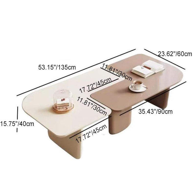 Minimalist Combinable Square Coffee Table — Two Combinations - Black