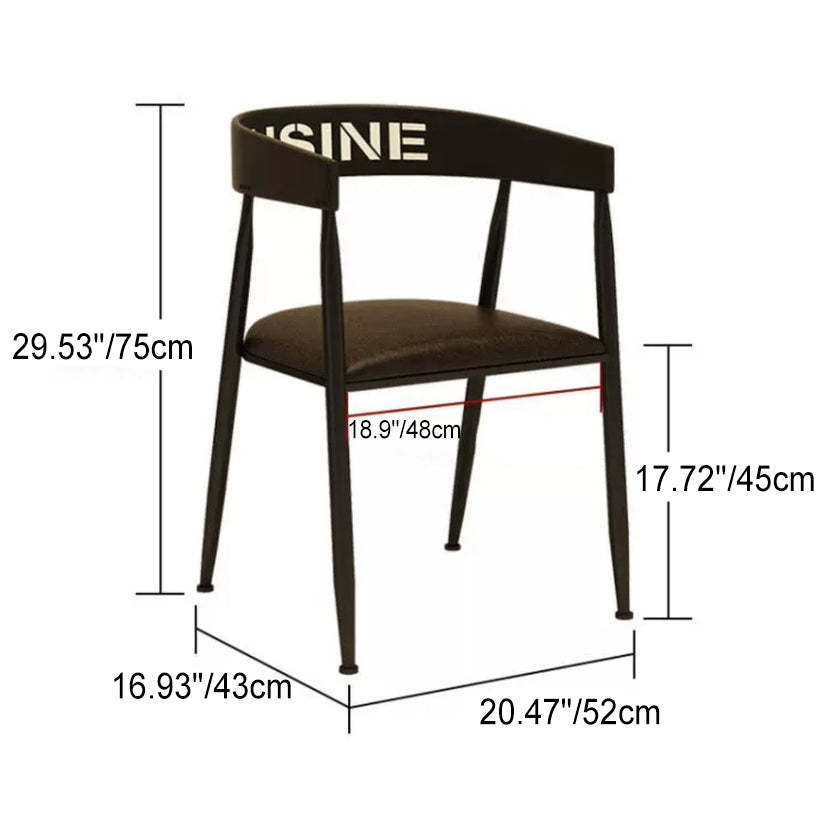 Nordic Iron Faux Leather Dining Chair