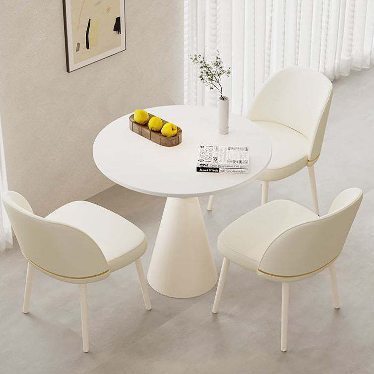 Minimalist Conical Rock Slab Iron Dining Table