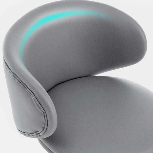 Minimalist Round Fabric Steel Bar Stool — Khaki + Black Base