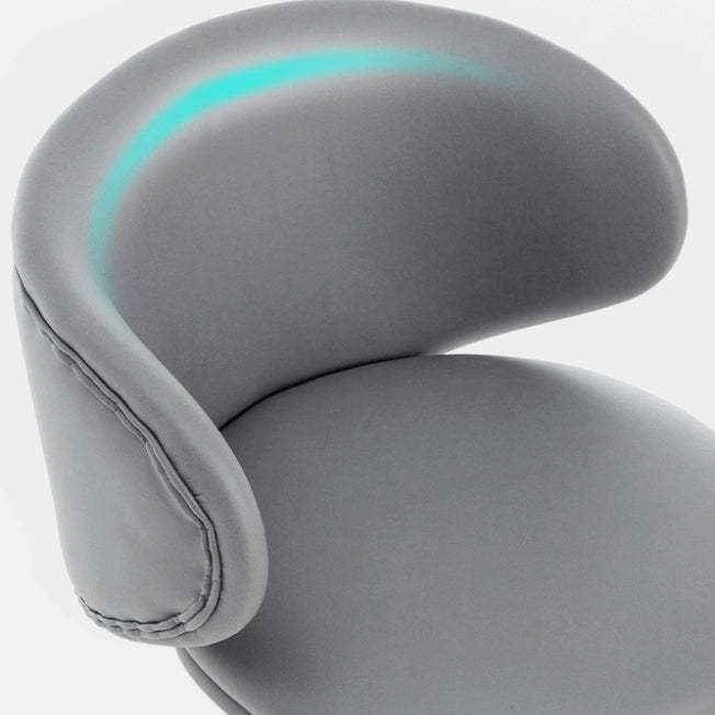 Minimalist Round Fabric Steel Bar Stool — Khaki + Black Base