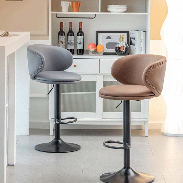 Minimalist Round Fabric Steel Bar Stool
