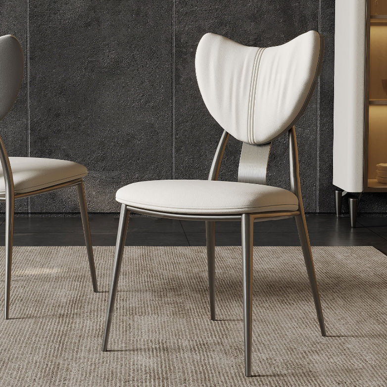 Gray metal leather glass curved microfiber dining chairs & benches - luxury