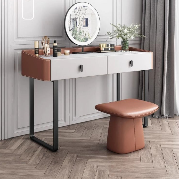 Minimalist Microfiber Leather Vanity Stool