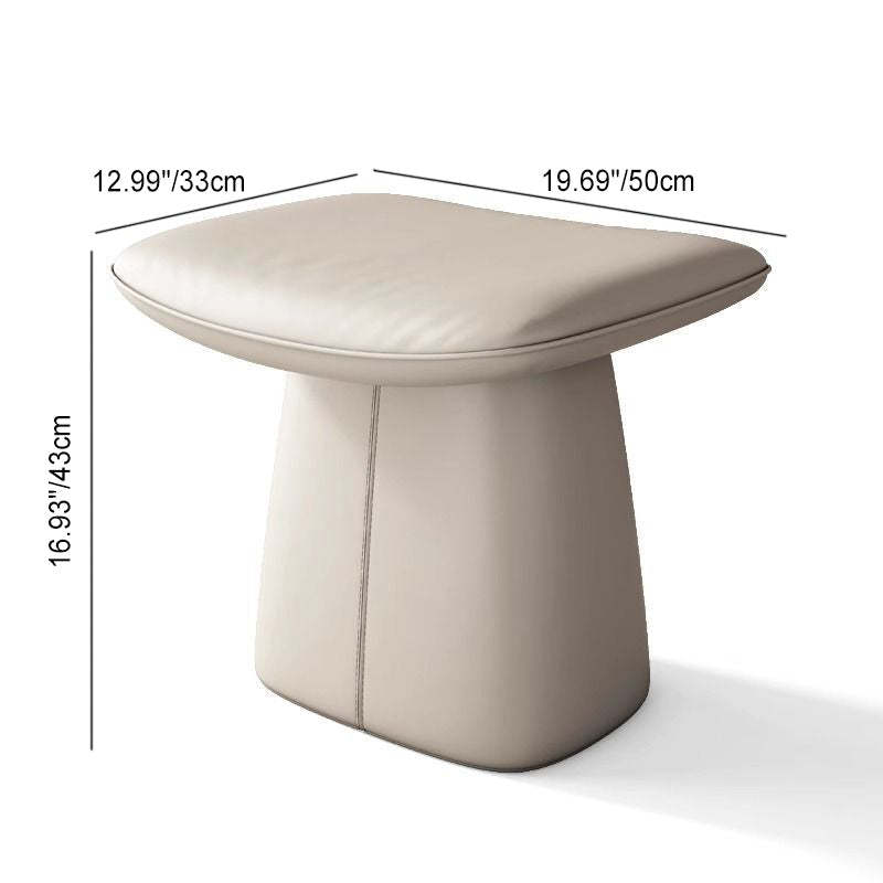 Minimalist Microfiber Leather Vanity Stool — Orange