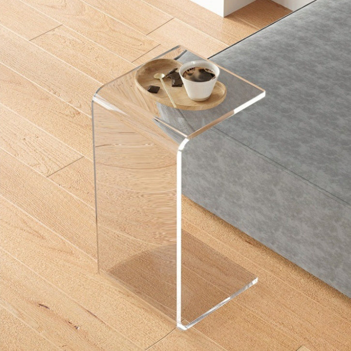 Scandinavian Square Acrylic End Table — Tea Color