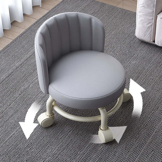 Minimalist Removable Curved Leather Iron Chair — Corner / Dark Gray