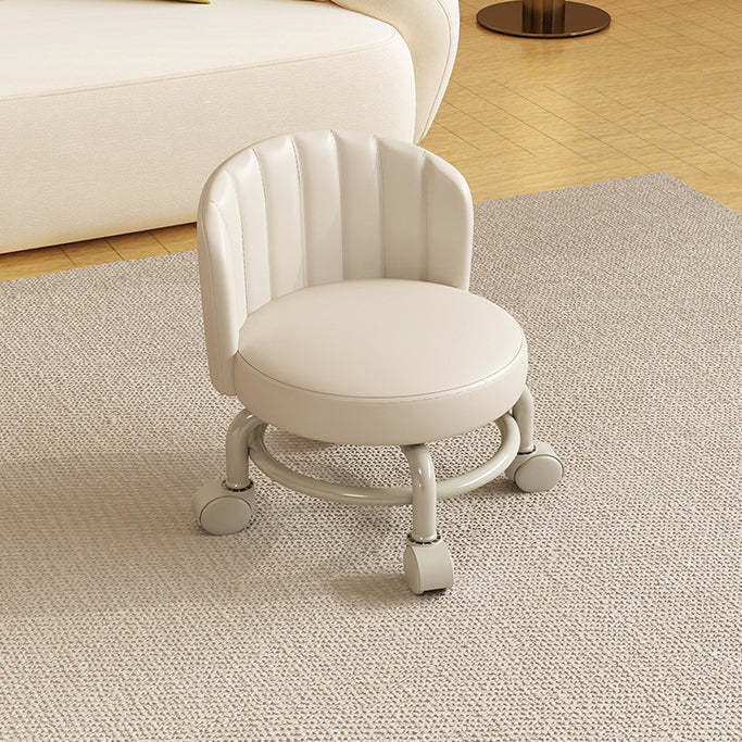 Minimalist Removable Curved Leather Iron Chair