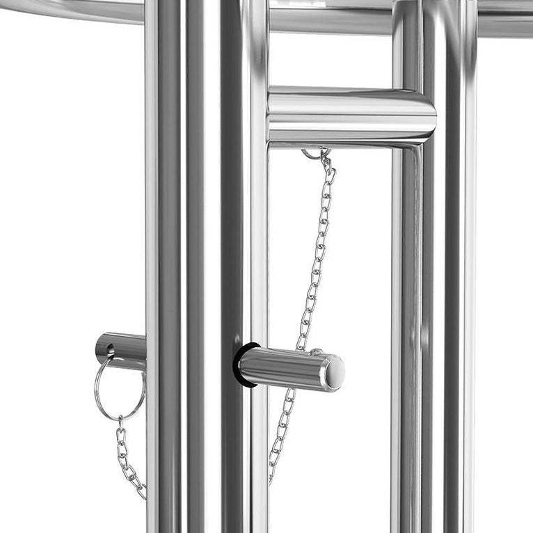 Minimalist Stainless Steel Glass Extendable Round Side Table