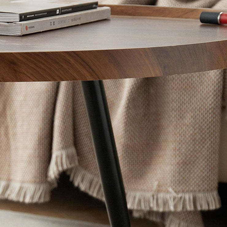 Scandinavian Oval Mango Wood Iron Coffee Table