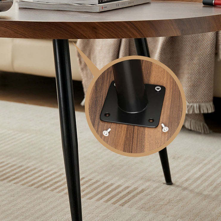 Scandinavian Oval Mango Wood Iron Coffee Table