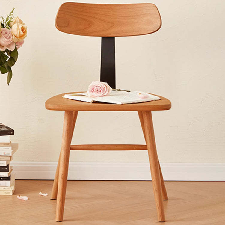 Nordic Cherry Wood Iron Dining Chair