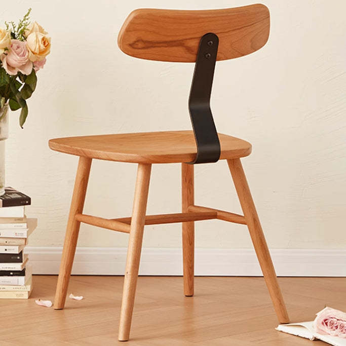 Nordic Cherry Wood Iron Dining Chair