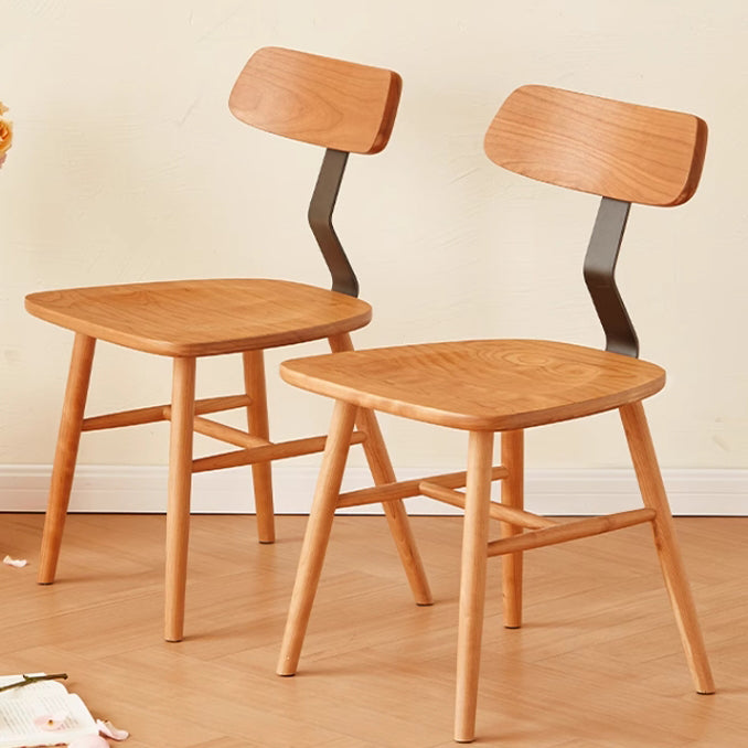 Nordic Cherry Wood Iron Dining Chair